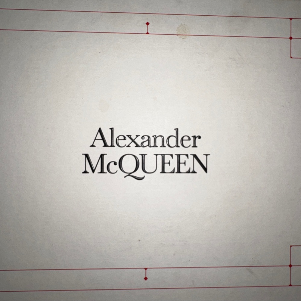 Alexander McQueen White Leather Sneakers with Black Heel Tab - Picture 2 of 9